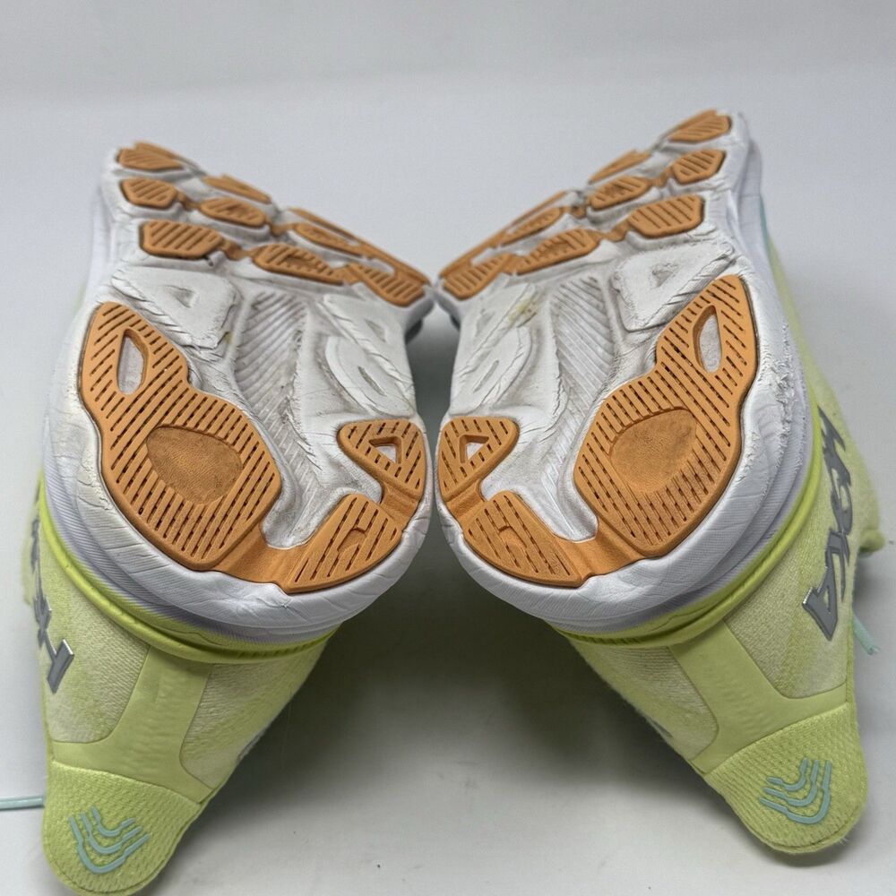 Hoka One One Clifton 9 Womens 9.5 M Yellow Blue Running Walking Shoes Sneakers - Picture 16 of 16